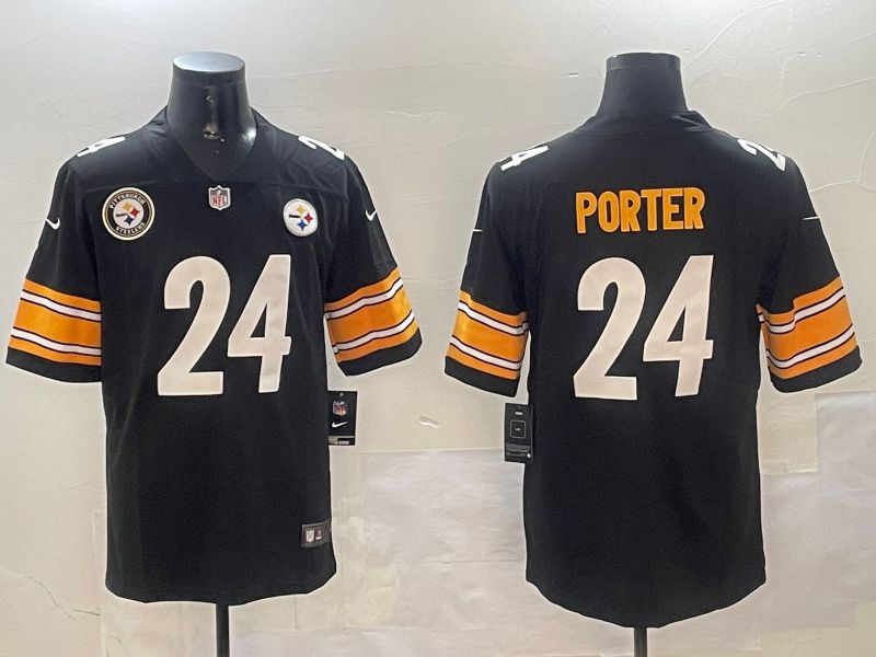 Men Pittsburgh Steelers #24 Porter Black Second generation 2024 Nike Limited NFL Jersey style 01041->pittsburgh steelers->NFL Jersey